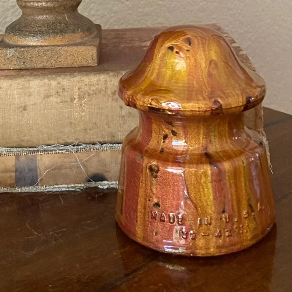 Yard or Garden Art / Bocce Ball Court Markers ~ Home Decor ~ Glass Insulators - Picture 7 of 8